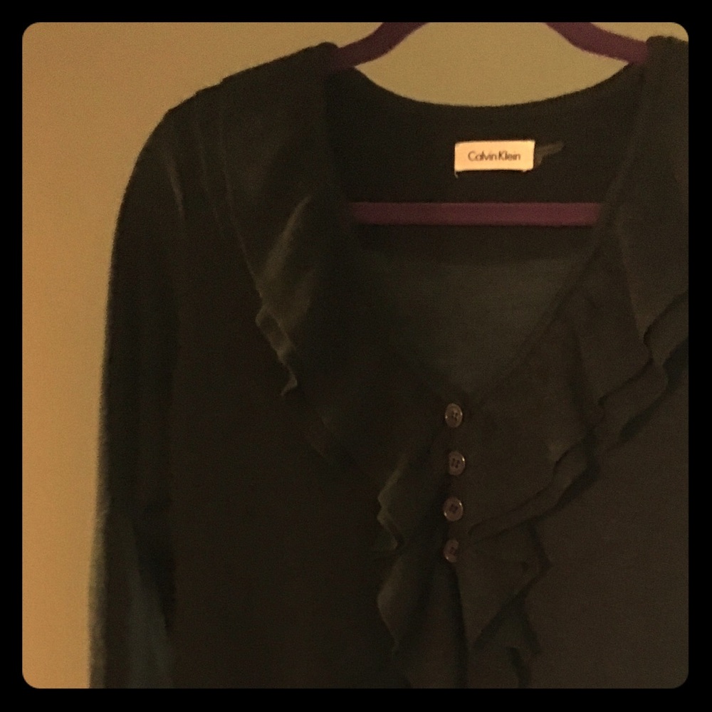 Calvin Klein Ruffle Sweater Dress